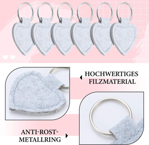 พวงกุญแจรูปหัวใจทำจากผ้าสักหลาด พิมพ์ลายซิลค์สกรีน ขนาด 4.1x4.5 ซม. ของตกแต่งบ้านสำหรับเทศกาล - Product Image 3