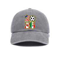 Gorra de Béisbol Unisex Ajustable de 6 Paneles de Algodón con Estampado de Balón de Fútbol y Número, Acabado Desgastado, Estilo Versátil