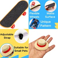 Accessoires pour petits animaux : Sac à dos et chapeau pour dragons barbus, kit mini-skateboard, design classique créatif, imprimé polyester