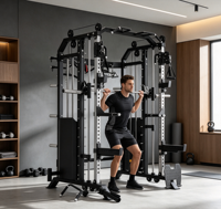 Station de fitness multifonction tout-en-un pour la maison : Rack de squat, machine Smith, équipement d'entraînement pour les épaules, la poitrine et les jambes