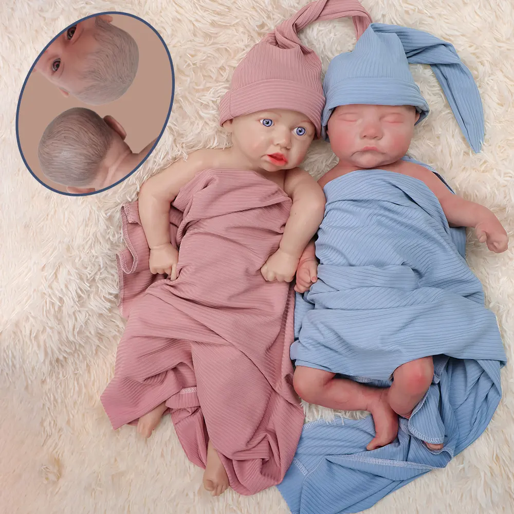 Aritificial Cute Twins Full Silicone Boys And Girls Reborn Baby Kids Toys Simulating Family For Gifts Mother-to-be Practise