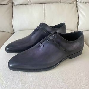 Chaussures Oxford officielles de <span class=keywords><strong>luxe</strong></span> pour hommes grande taille, grandes marques, cuir de vache <span class=keywords><strong>italien</strong></span> véritable, fabricants de chaussures habillées pour hommes - Product Image 2
