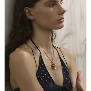 JINYOU Mode accessoires Zirkonia Vergoldete Kette Rose Flower Edelstahl Anhänger Halskette - Product Image 5