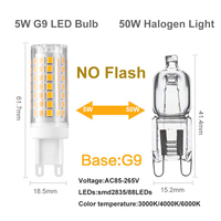 Ampoule LED G4 Dimmable 3W 5W 500LM, Blanc Chaud 3000K, Sans Scintillement, AC110V, pour Lustre en Céramique, Vente en Gros