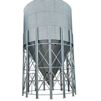 Silo à alimentation en acier galvanisé de 10 tonnes, volume de 15,5 m³, silo de stockage pour élevage de volailles, pour ligne d'alimentation automatique