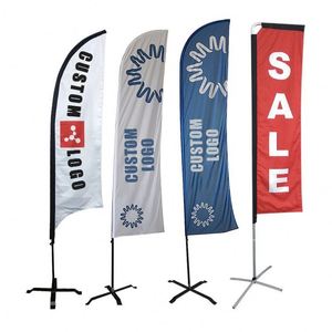 Custom Logo Beach Flag Banner Factory Price Flying Teardrop Flag Beach Flying Feather Flag Sign Wind Blade Aluminum Pole - Product Image 1