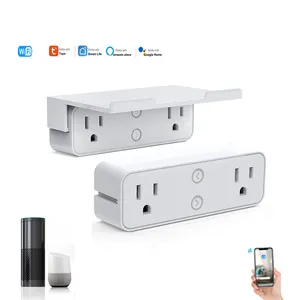 US Standard 10A TUYA Smart Control Double Plug Socket Alexa Voice Control Wifi Smart Socket