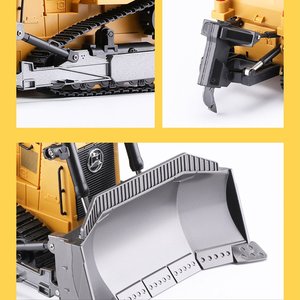 HOSHI <span class=keywords><strong>HUINA</strong></span> 1569 1 / 16 Alliage <span class=keywords><strong>Bulldozer</strong></span> Lourds 9-canal 2.4GHz Télécommande D'ingénierie des Véhicules Lourds <span class=keywords><strong>Bulldozer</strong></span> Alliage Corps - Product Image 5