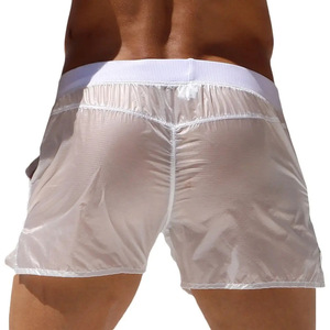 Gran oferta, bañadores blancos transparentes para hombre, pantalones cortos de playa de secado rápido con pantalones cortos de <span class=keywords><strong>surf</strong></span>, ropa de playa para hombre de 1 pieza - Product Image 4