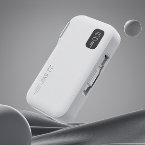 STW Câble et prise intégrés 22.5W 10000mAh <span class=keywords><strong>Powerbank</strong></span> rétractable personnalisé Ac <span class=keywords><strong>220v</strong></span> Chargeur portable Power Bank Station - Product Image 5