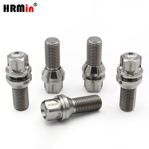 HRMin haute qualité Gr5 titane 60 degrés cône siège Auto gratuit rondelle roue boulon M14 * 1.25*28mm pour voitures de course nouvel état - Product Image 1