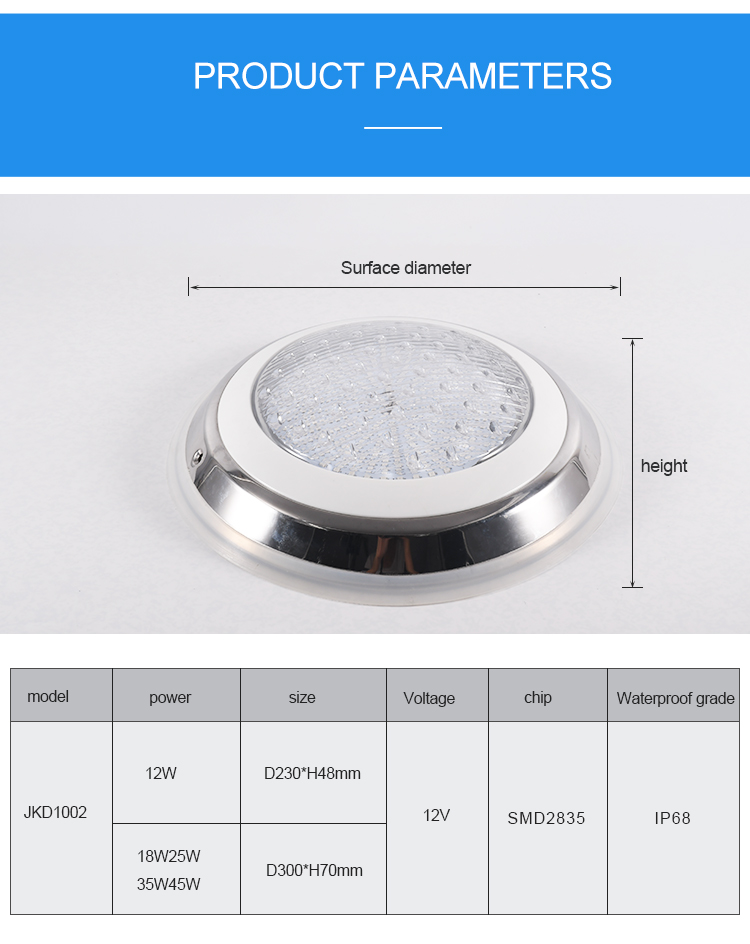 Ip68 12V Stainless Steel Wall-mounted Pool Lights 6W Rgb Smd2835 Underwater Led Waterproof Swimming Pool Lamp