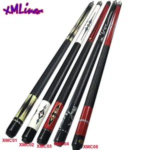 xmlivet cheap Billiard cues in 12.75mm tip 1/2 split Maple wood Promotional Cues in 58inch 5colors optional China High quality
