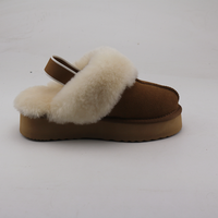 Chaussons en fourrure véritable de mouton, chauds et confortables, de marque célèbre, pour femmes, avec tige mi-haute, pour l'hiver.