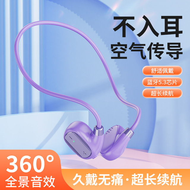 Ultra Long Range New Earless Sports Bone Conduction Wireless Neck Hanging Earphones
