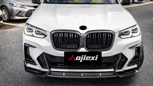 Alerón Delantero de Fibra de Carbono Estilo SQ de Alta Calidad para <span class=keywords><strong>BMW</strong></span> G01 X3/G02 <span class=keywords><strong>X4</strong></span> LCI <span class=keywords><strong>2022</strong></span>+, Divisor de Parachoques Delantero Mejorado, Kit de Carrocería de 3 Piezas - Product Image 3