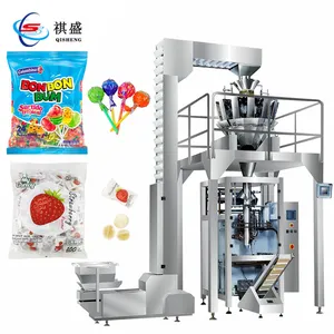 Machine d'emballage de remplissage automatique pour pesage de sucette ronde à boules plates Machine d'emballage verticale pour sac de bonbons Lolly Pop Seal