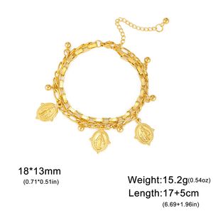 Bracelet Myshape Médaille Miraculeuse Notre-Dame, Charmes Vierge Marie, Amulette Chrétienne Catholique, Bijoux en Acier Inoxydable - Product Image 6