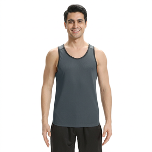 High Impact Men's Tank <b>Tops</b> Latest Design Knitted Polyester/Cotton V-neck High Street Style <b>Low</b> Rate OEM Services Good Selling - Product Image 1
