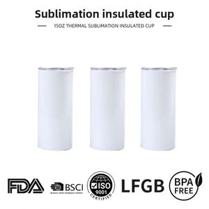 Vaso recto de 15 oz para sublimación con revestimiento de sublimación, para transferencia de calor DIY, tipo termo, para coche, Ice Master, botella de agua bonita con pajita - Product Image 5