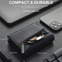 Dompet Kulit Asli Lipat Otomatis dengan Logo Kustom, Dompet Tipis Portefeuille Homme, Tempat Kartu