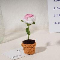 Mini fleurs à tricoter en pot belle tulipe de tournesol Rose et petite marguerite Crochet décoration fleurs artificielles plantes