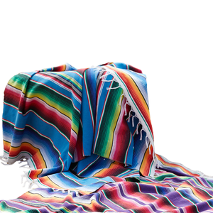 Manta de Algodón Tejida Gruesa Ecológica - Manta de Yoga y Playa con Borlas Estilo Mexicano, Logotipo Personalizado - Product Image 1