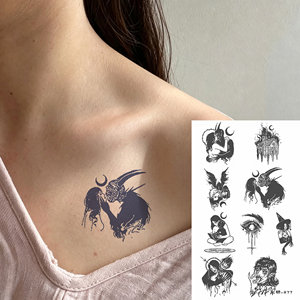 Tatuaje Semipermanente Personalizado al por Mayor, Diseño Gótico de Serpiente y Rosa, Tinta Natural a Base de Plantas, Duración de 15 Días - Product Image 4