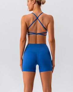 Shorts de sport pour femmes 2660 OEM, sans couture avant, ultra doux, entrejambe de 4 pouces, extensibles dans 4 directions, taille haute, compression, style cycliste - Product Image 2