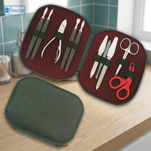 Kit de manucure en acier inoxydable de qualité supérieure, personnalisé, 10 pièces, avec étui portable pour les soins des ongles, usage adulte, style classique - Product Image 2