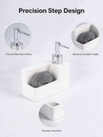 Distributeur de savon manuel en polyrésine, flacon de lotion rechargeable pour évier de cuisine et comptoir de salle de bain