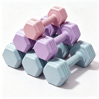 Mancuernas Hexagonales Recubiertas de PVC, Rellenas de Cemento, Diseño Compacto, Fácil Almacenamiento, Pesas Ligeras para Gimnasio en Casa, Fitness y Ejercicio Corporal