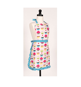 Customized cute adjustable bib cupcakes machine washable kitchen gardening parent-child super long tie kids apron