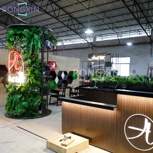 Modern Bubble Tea Shop Counter Design Display Stone Dessert Bar Counter Wooden Bakery Shop Furniture Interior Design Coffee Shop