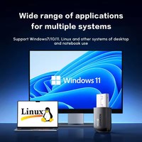 UGREEN CM760 Penerima WiFi AX300 Adaptor Nirkabel Kartu WiFi 2.4G Dongle USB Wifi PC Laptop Bebas Driver 802.11ax