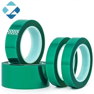 定制原装高温硅胶胶单面绿色聚酯胶带用于屏蔽保护