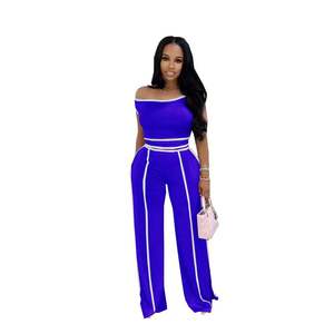 Ensemble de vêtements de sport pour femmes à deux pièces avec logo personnalisé, comprenant un blazer et un pantalon large pour les trajets quotidiens - Product Image 2