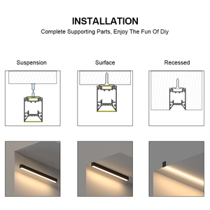 Candelabros <span class=keywords><strong>LED</strong></span> lineales de oficina de diseño moderno Luces colgantes Dormitorio <span class=keywords><strong>Cocina</strong></span> Oficina <span class=keywords><strong>LED</strong></span> Luz colgante lineal - Product Image 3