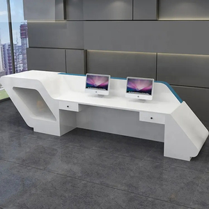 Mostrador de recepción de mesas de oficina moderno y pequeño, salón de recepción, 2, 2, 2 - Product Image 4
