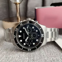 Montre chronographe pour homme, lunette rotative bleue, affichage de la date, bracelet en acier inoxydable, résistante à l'eau, montre de sport pour homme