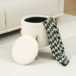 <span class=keywords><strong>Pouf</strong></span> rond moderne personnalisé Bailey avec <span class=keywords><strong>tabouret</strong></span> de rangement en velours Teddy Base en métal <span class=keywords><strong>Pouf</strong></span> <span class=keywords><strong>pouf</strong></span> de rangement au <span class=keywords><strong>design</strong></span> simple - Product Image 3