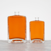 Bouteille de vin en verre givré transparent de 50 ml, 100 ml, 200 ml, 375 ml, 500 ml, 750 ml avec bouchon en liège, bouteille en verre pour vodka, alcool, whisky, liqueur, brandy