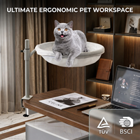 Hamac de lit pour chat moderne, élégant, robuste et réglable, à fixer sur le bureau, avec maille respirante et support pour pattes, étagère de bureau pour animaux de compagnie, fournisseur en gros