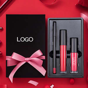 <span class=keywords><strong>Set</strong></span> Combo Labbra 3 Pezzi Vegano 3 in 1 Matita Labbra Impermeabile e Lucidalabbra, Kit Labbra Private Label con Rossetto Opaco, Matita Labbra e Lucidalabbra - Product Image 1