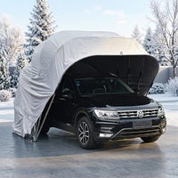 Abri de voiture rétractable manuel amélioré, tente de garage pliable avec double assistance électrique pour une installation facile