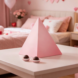 Boîte cadeau triangulaire en carton écologique, nouvelle conception, pour chocolats, faite à la main, forme personnalisée, avec séparateurs - Product Image 3