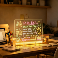 Tablette de dessin LED lumineuse, tableau mémo effaçable avec support et stylo, décoration intérieure pour chambre, magasin, restaurant, veilleuses
