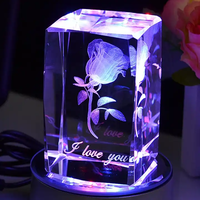 WZ K9 leerer Kristallwürfel individueller 3d-Laser gravierter leuchtender Kristallwürfel mit Lampe Nachtlicht