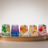 Luxuriöse realistische Fruchtgelee-Wachskerze mit Blaseneffekt für moderne Sommerdekoration – Großhandel, Eigenmarke, Premium-Soda-Glas