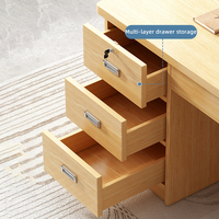 Bureau de direction moderne en bois écologique avec plusieurs tiroirs, design de rangement robuste pour bureau d'entreprise, immeuble de bureaux